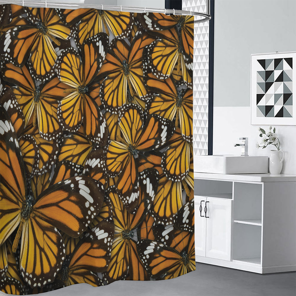 Tiger Monarch Butterfly Pattern Print Shower Curtain