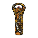 Tiger Monarch Butterfly Pattern Print Single Neoprene Wine Tote
