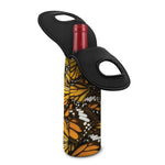 Tiger Monarch Butterfly Pattern Print Single Neoprene Wine Tote