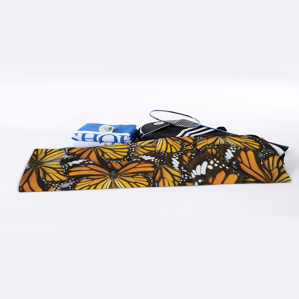 Tiger Monarch Butterfly Pattern Print Sports Towel