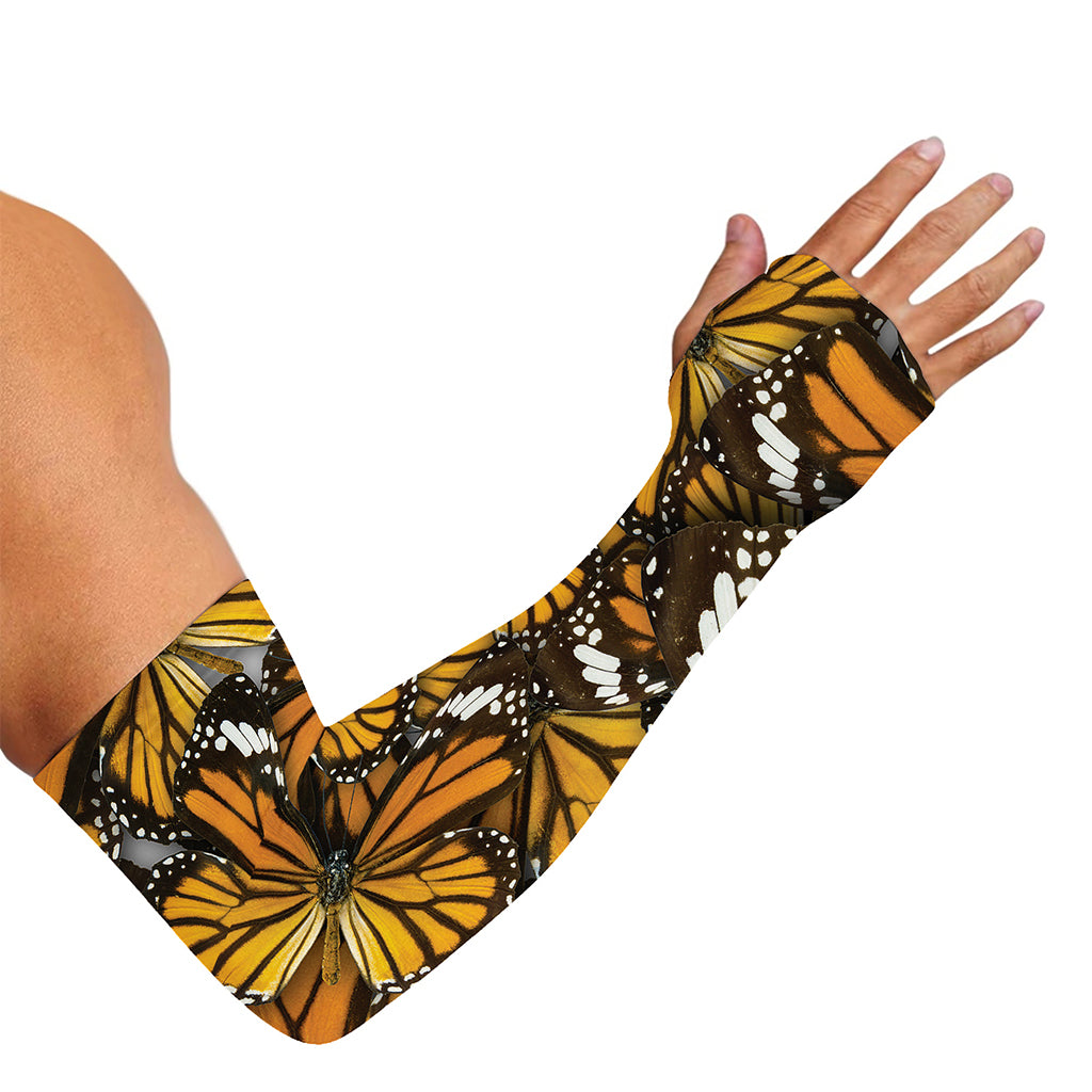 Tiger Monarch Butterfly Pattern Print Sun Protection Arm Sleeves