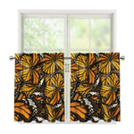 Tiger Monarch Butterfly Pattern Print Tier Curtains