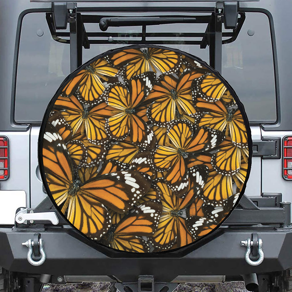 Tiger Monarch Butterfly Pattern Print Tire Cover