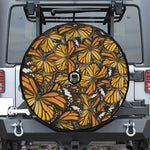 Tiger Monarch Butterfly Pattern Print Tire Cover With Camera Hole