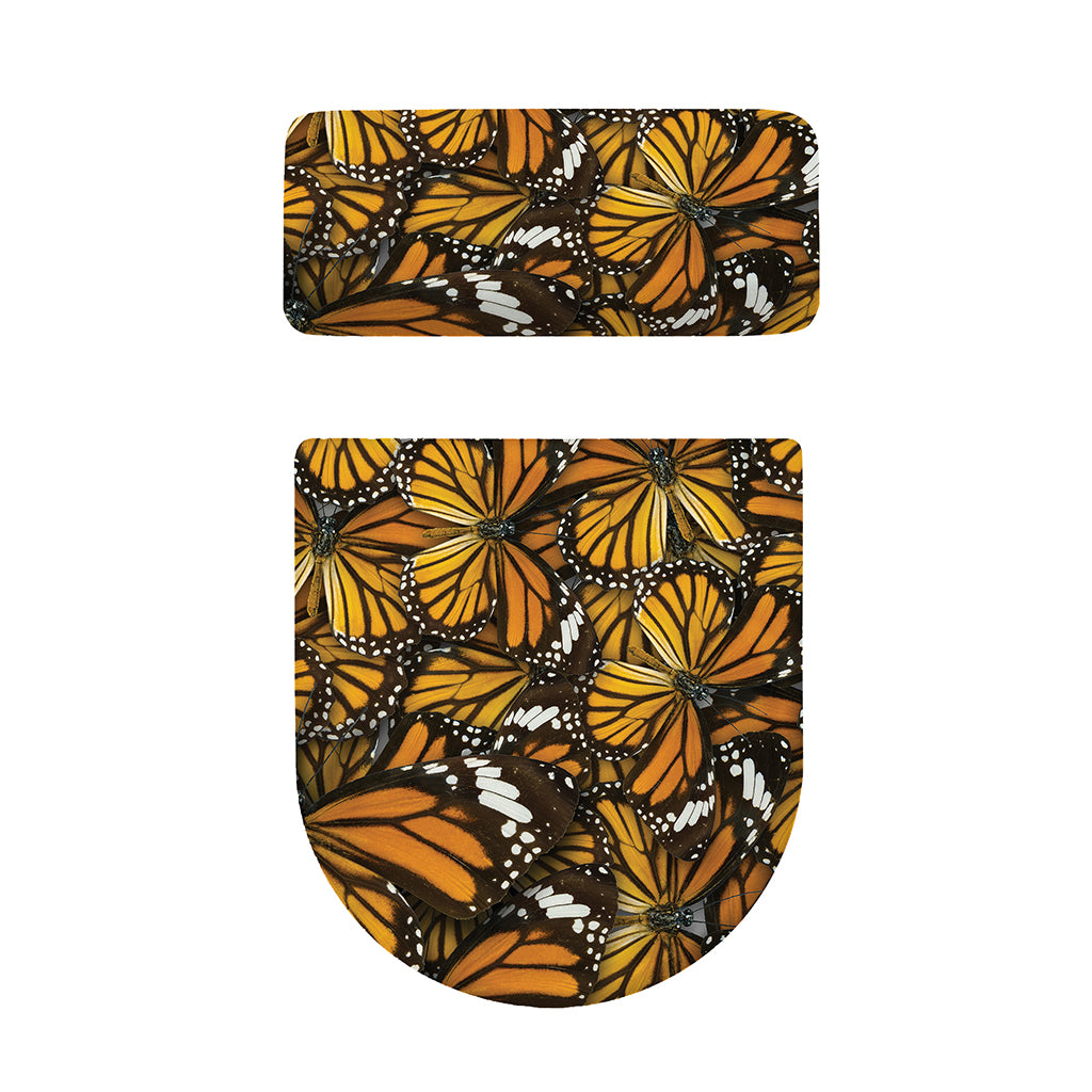 Tiger Monarch Butterfly Pattern Print Toilet Lid And Tank Cover Set