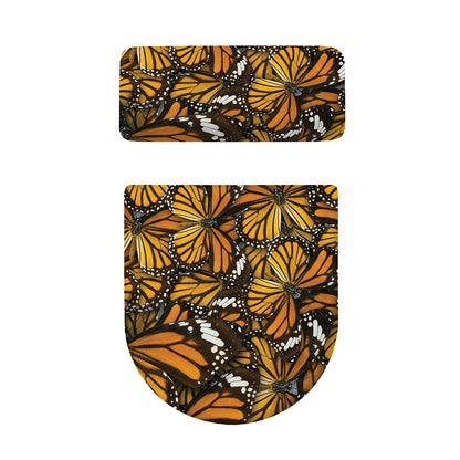 Tiger Monarch Butterfly Pattern Print Toilet Lid And Tank Cover Set