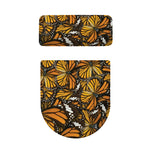 Tiger Monarch Butterfly Pattern Print Toilet Lid And Tank Cover Set