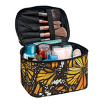 Tiger Monarch Butterfly Pattern Print Travel Makeup Bag