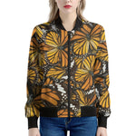 Tiger Monarch Butterfly Pattern Print Women's Bomber Jacket