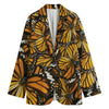 Tiger Monarch Butterfly Pattern Print Women's Cotton Blazer