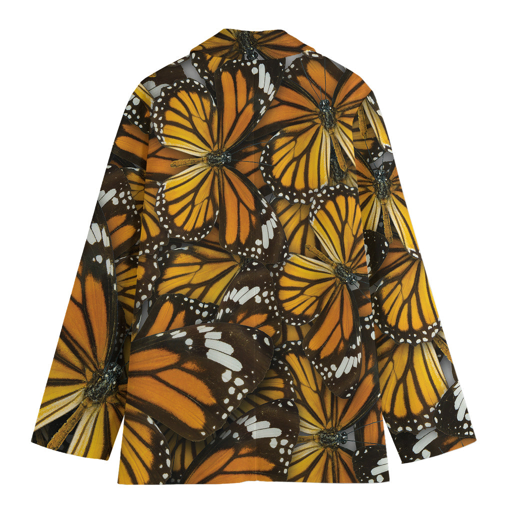 Tiger Monarch Butterfly Pattern Print Women's Cotton Blazer