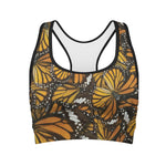 Tiger Monarch Butterfly Pattern Print Women's Sports Bra