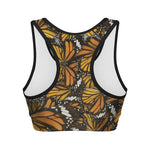 Tiger Monarch Butterfly Pattern Print Women's Sports Bra