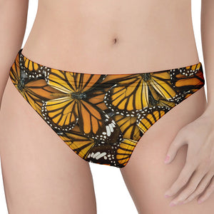 Tiger Monarch Butterfly Pattern Print Women's Thong