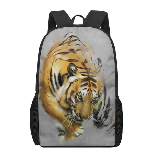 Tiger Painting Print 17 Inch Backpack