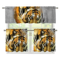 Tiger Painting Print 3 Piece Kitchen Curtains