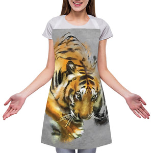 Tiger Painting Print Adjustable Apron