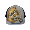Tiger Painting Print Black Mesh Trucker Hat