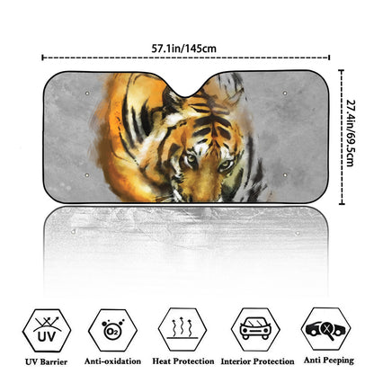 Tiger Painting Print Car Windshield Sun Shade
