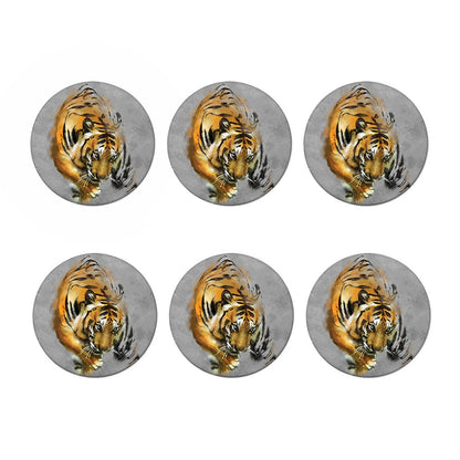 Tiger Painting Print Coaster Set