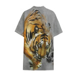 Tiger Painting Print Cotton Hawaiian Shirt