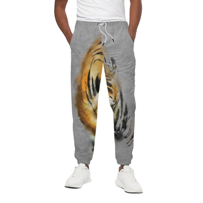 Tiger Painting Print Cotton Pants