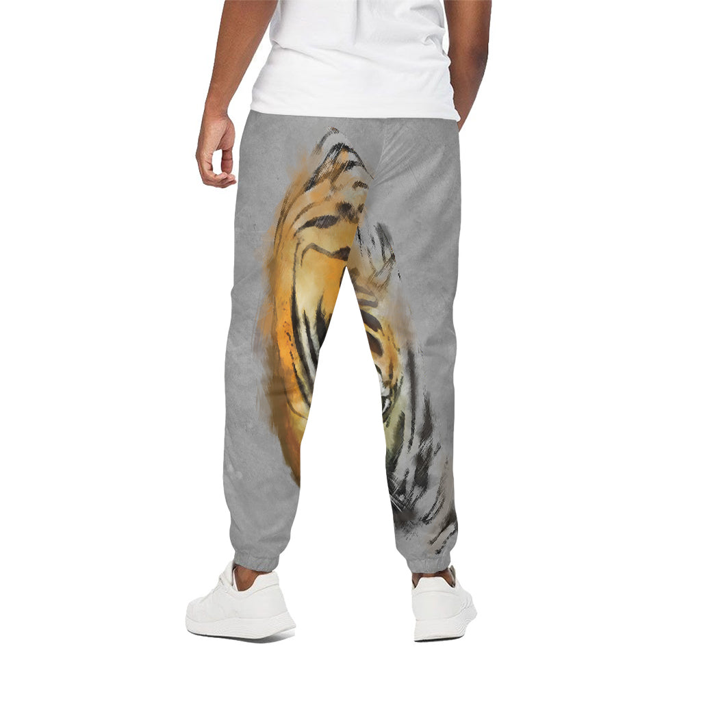 Tiger Painting Print Cotton Pants