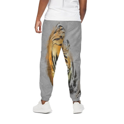 Tiger Painting Print Cotton Pants