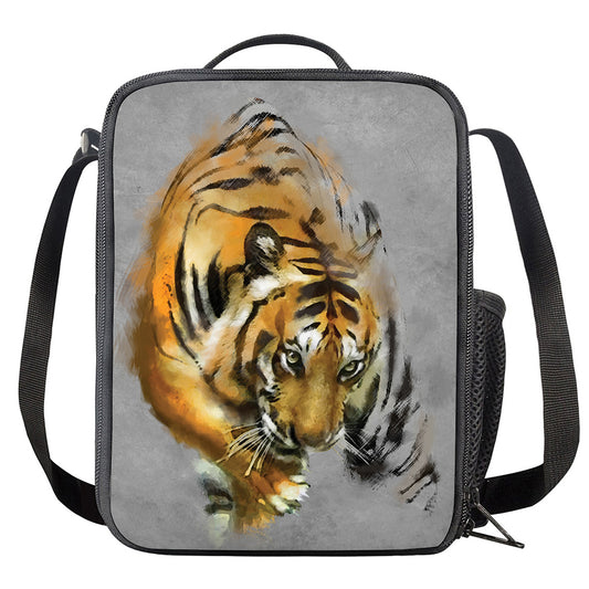 Tiger Painting Print Crossbody Lunch Bag