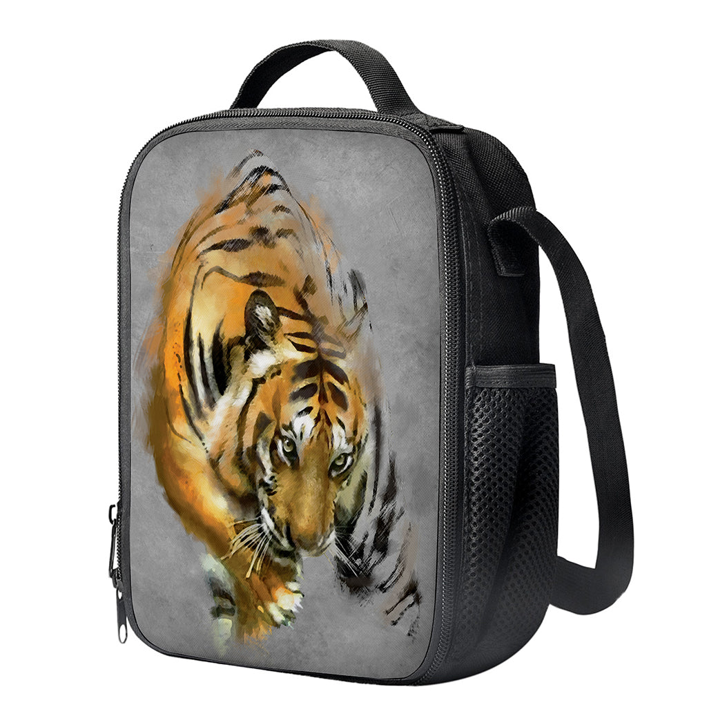 Tiger Painting Print Crossbody Lunch Bag