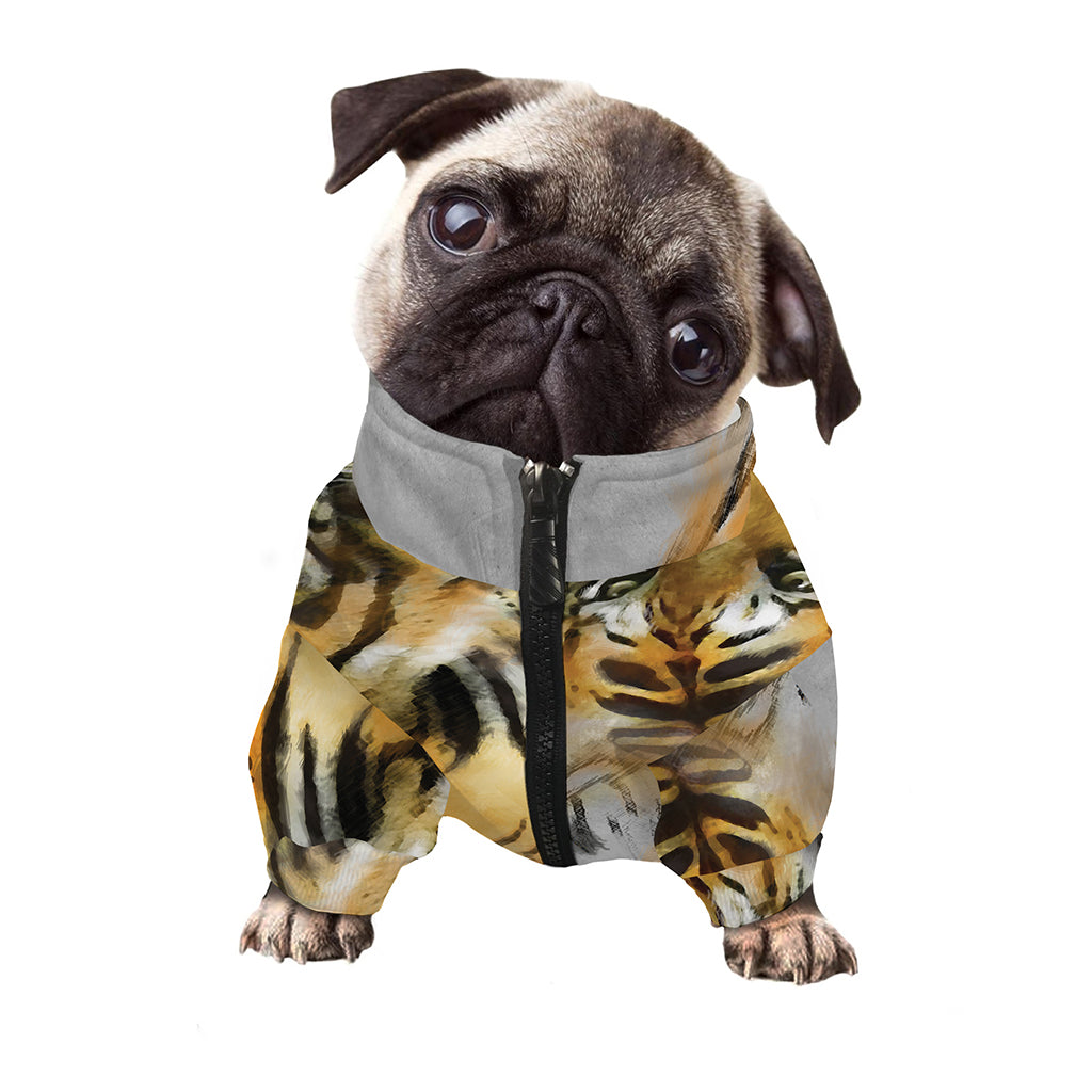 Tiger Painting Print Dog Zip Up Jacket