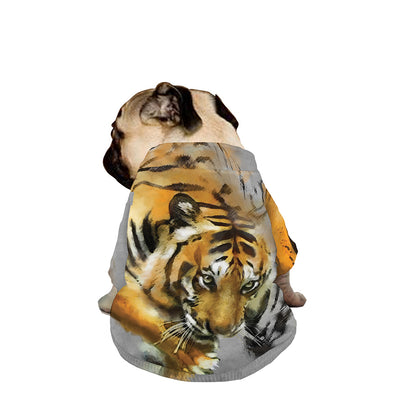 Tiger Painting Print Dog Zip Up Jacket