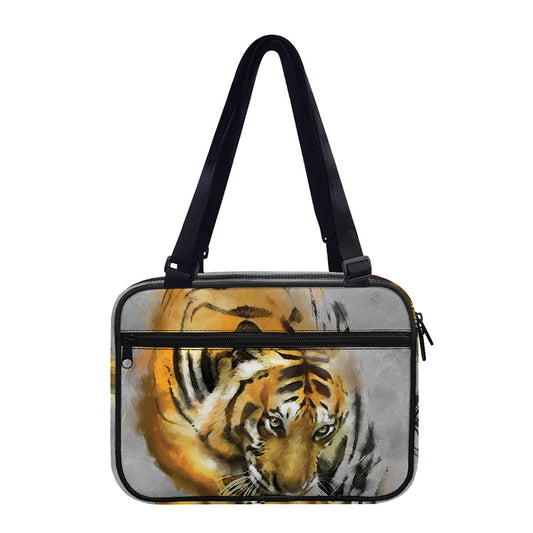 Tiger Painting Print Double Strap Bible Bag