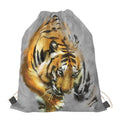 Tiger Painting Print Drawstring Bag