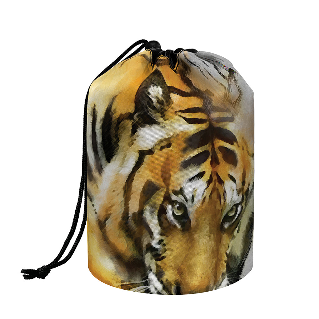 Tiger Painting Print Drawstring Makeup Bag