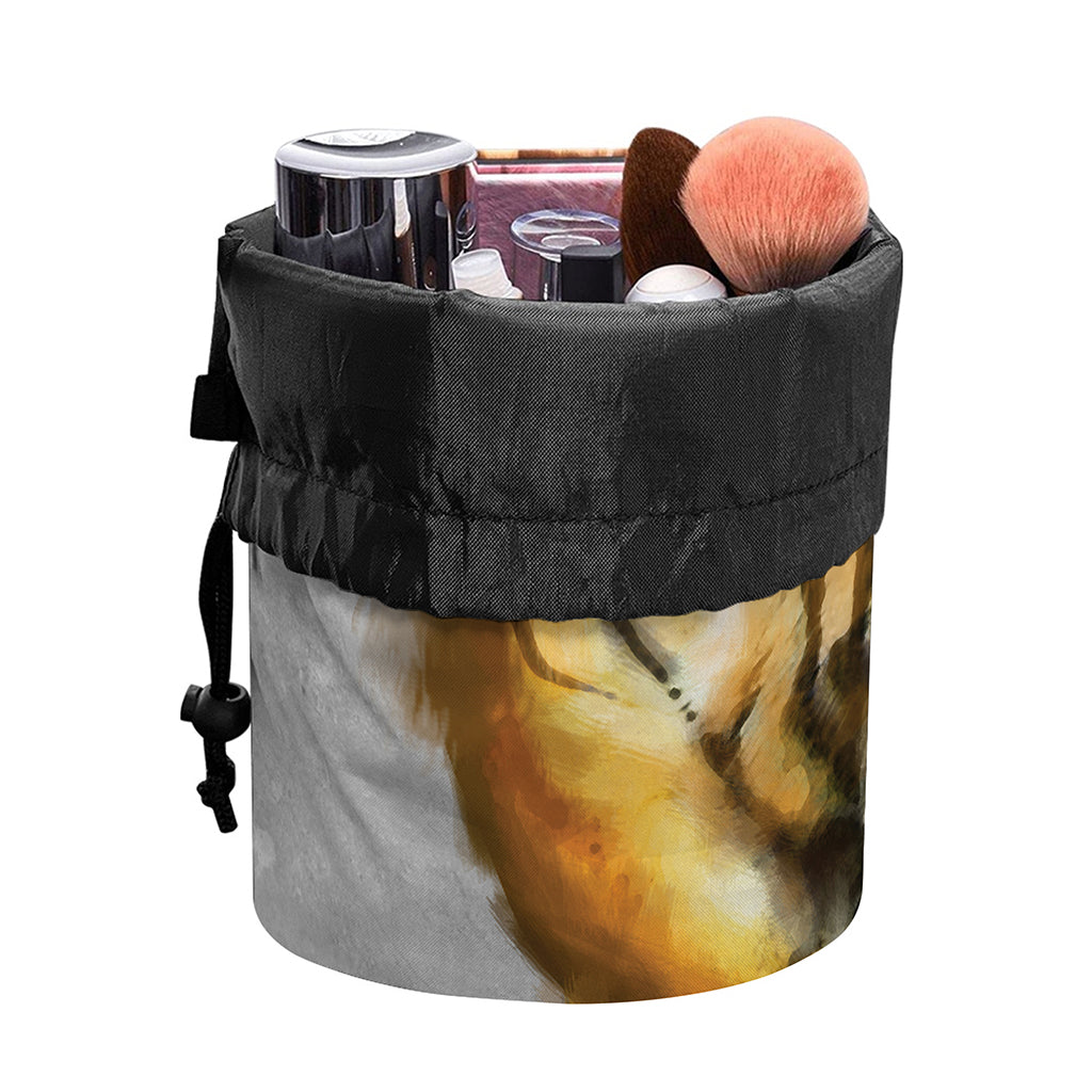 Tiger Painting Print Drawstring Makeup Bag