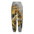 Tiger Painting Print Fleece Lined Knit Pants