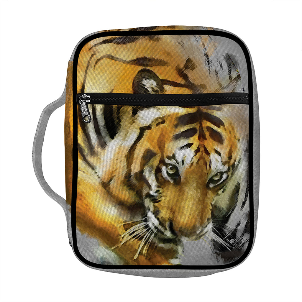 Tiger Painting Print Front Pocket Bible Bag