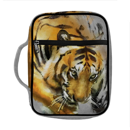 Tiger Painting Print Front Pocket Bible Bag