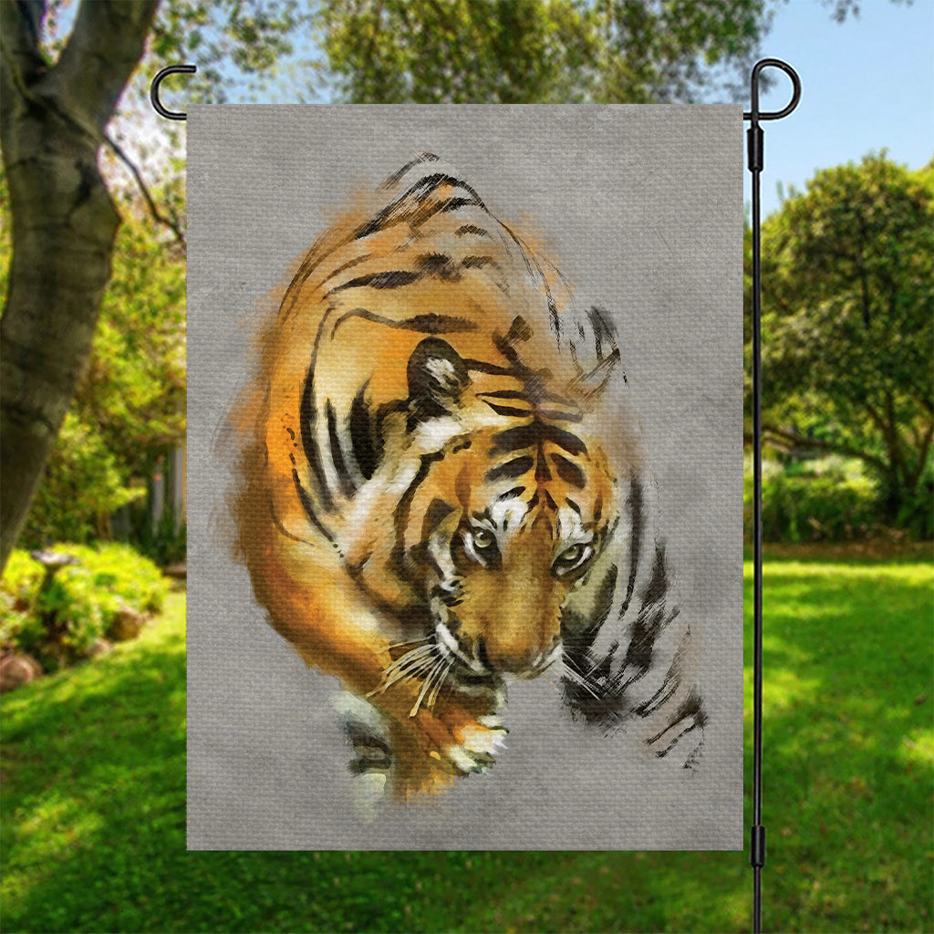 Tiger Painting Print Garden Flag