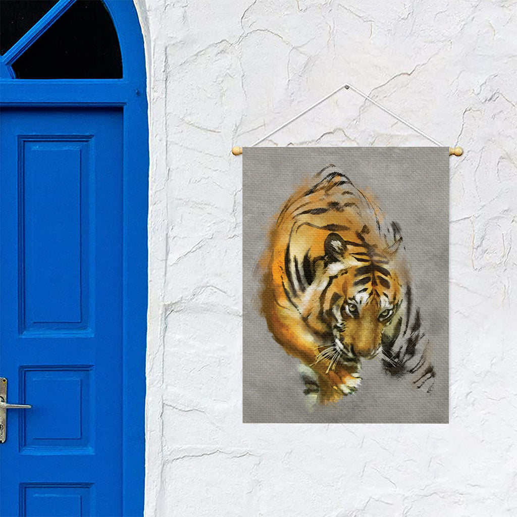 Tiger Painting Print Garden Flag