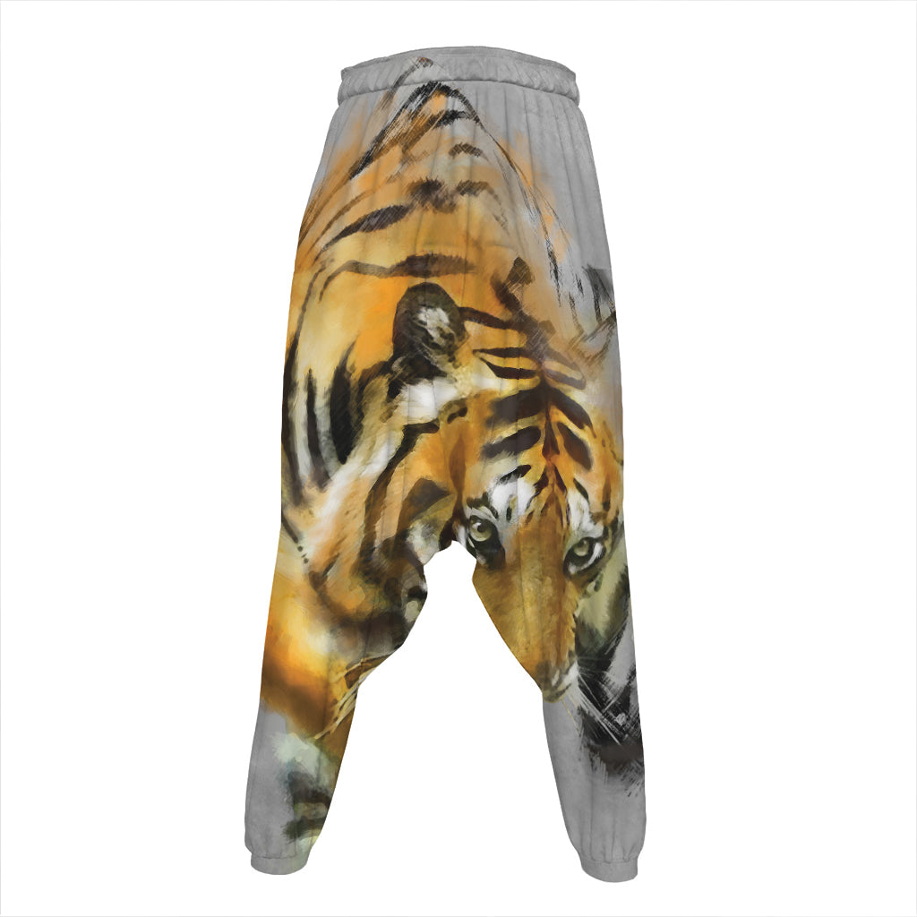 Tiger Painting Print Hammer Pants
