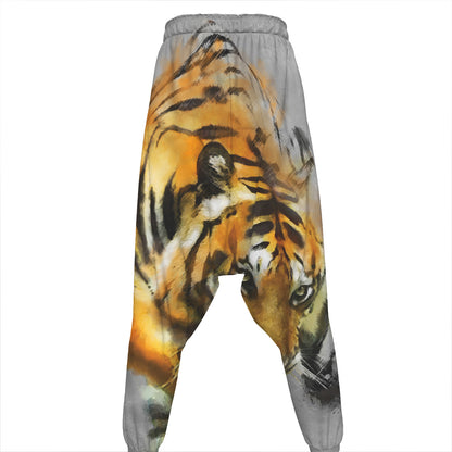 Tiger Painting Print Hammer Pants