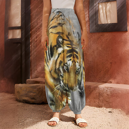 Tiger Painting Print Harem Pants