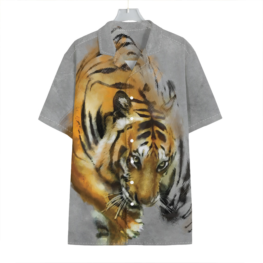 Tiger Painting Print Hawaiian Shirt