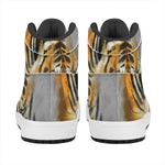 Tiger Painting Print High Top Leather Sneakers