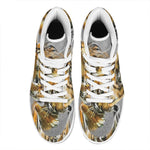Tiger Painting Print High Top Leather Sneakers
