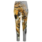 Tiger Painting Print High-Waisted Pocket Leggings