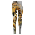 Tiger Painting Print High-Waisted Pocket Leggings