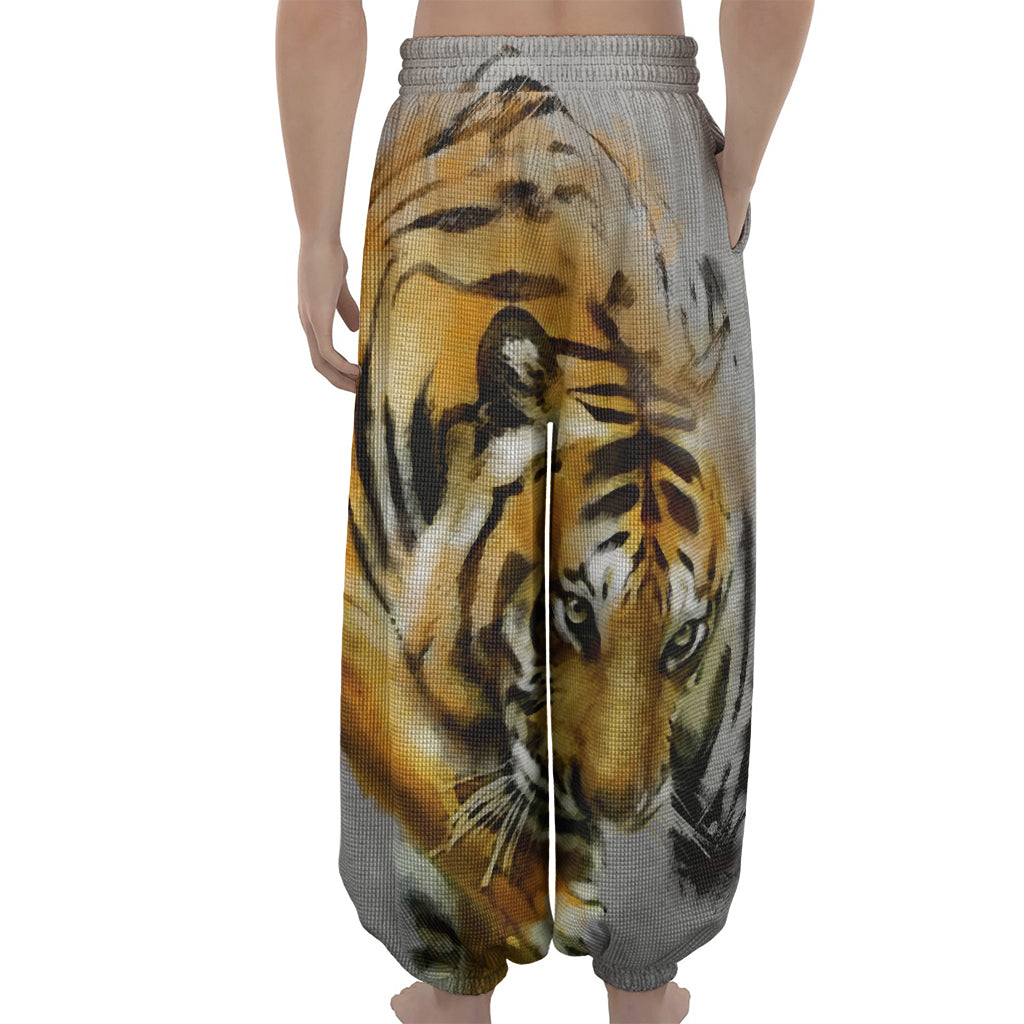 Tiger Painting Print Lantern Pants